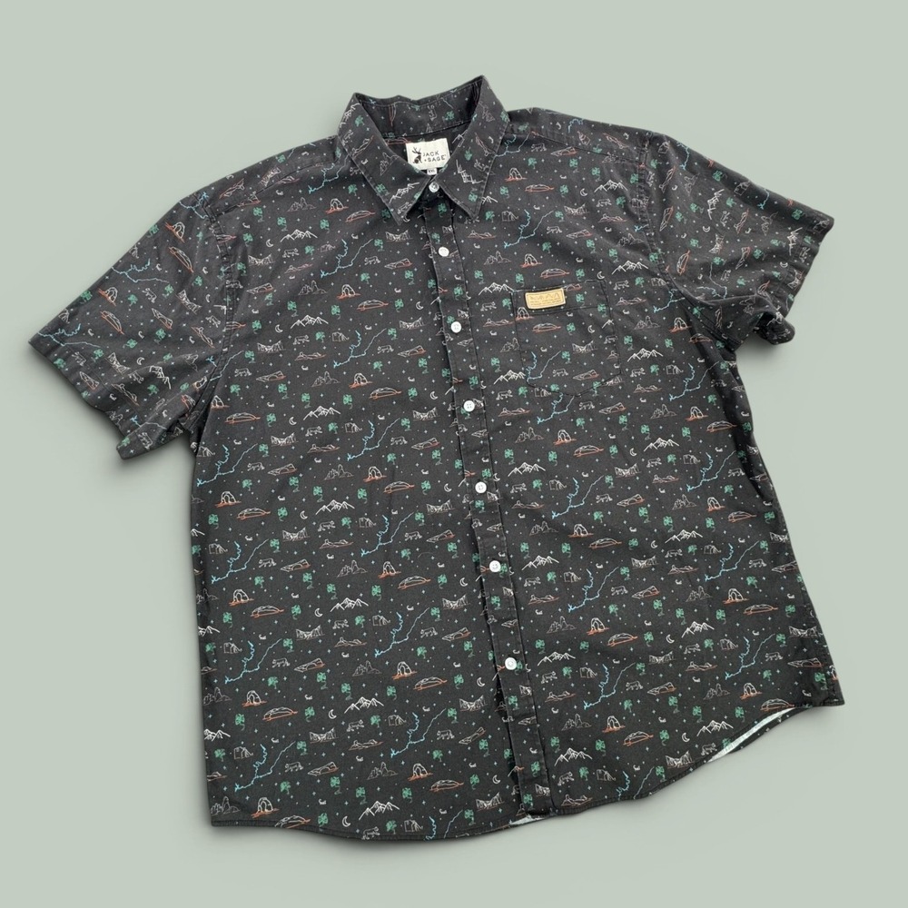 Jack + Sage Mens XXL Utah National Parks Print Short Sleeve Button Down Shirt